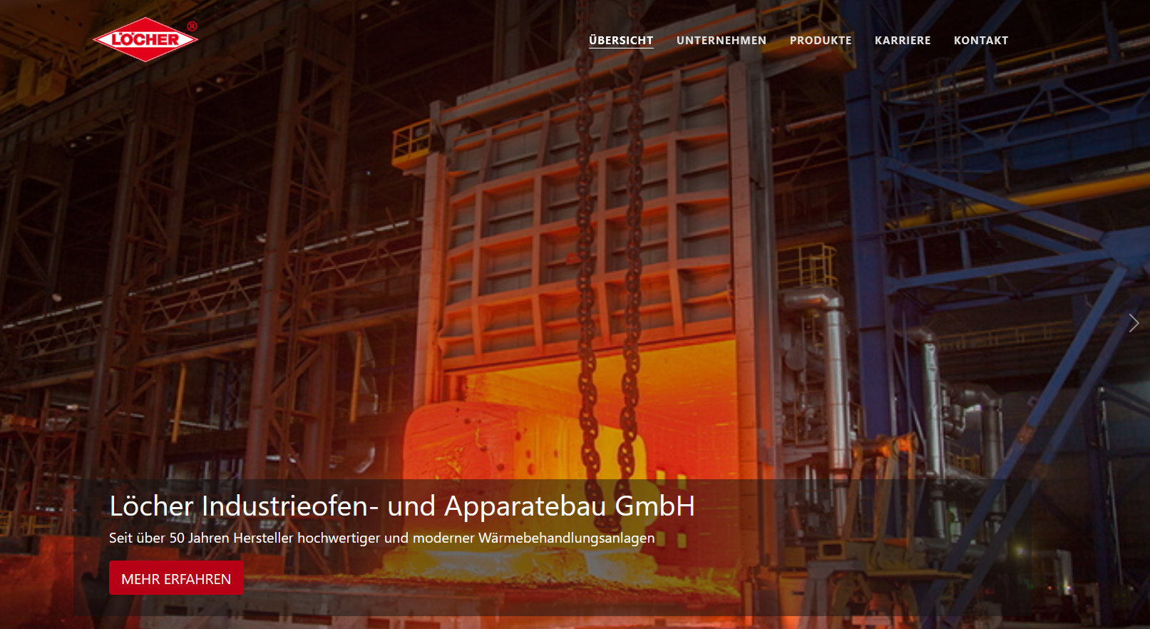 Bild von der neuen Löcher Homepage